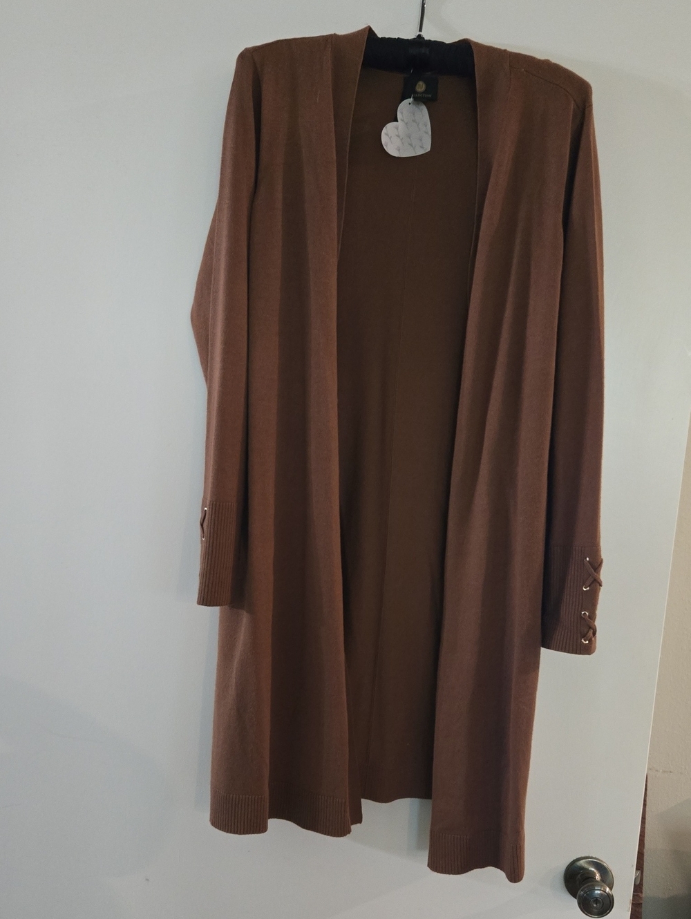 Classic Open-Front Brown Women's Cardigan Sweater